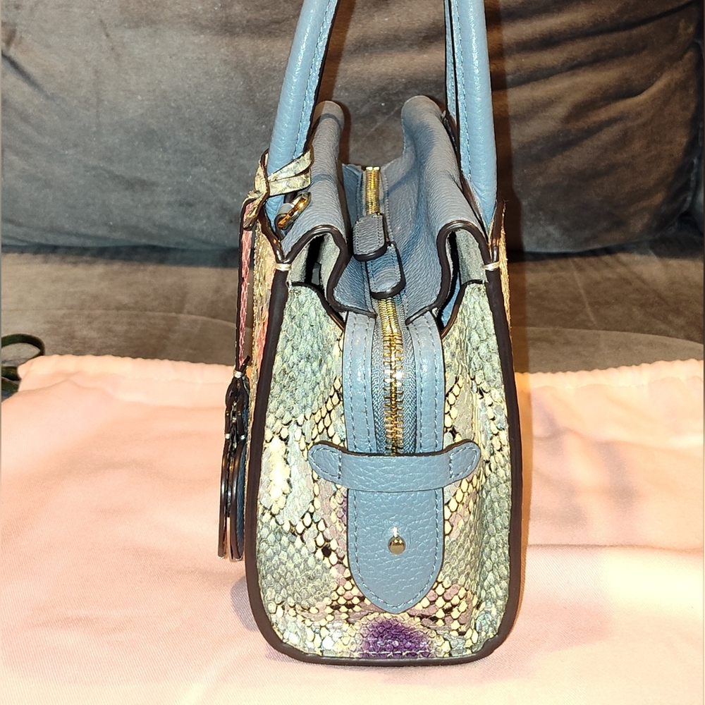 KATE SPADE NEW YORK SPENCER MULTICOLOR PYTHON SNAKE CROSSBODY TOTE WITH DUSTBAG - Picture 9 of 17